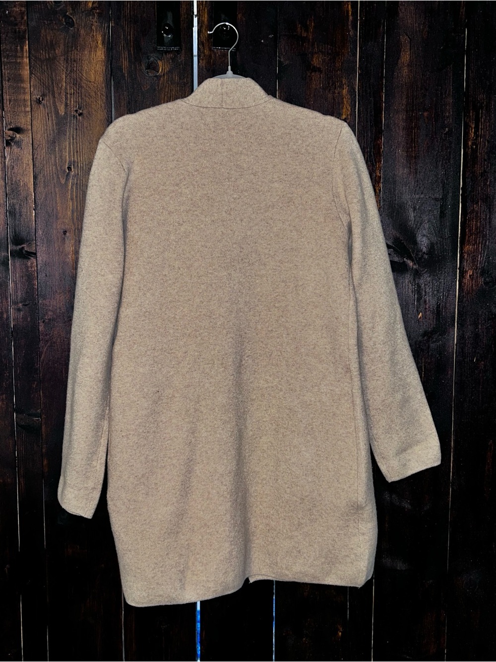 Nine West Open Front Longline Cardigan Sweater Beige Taupe Women’s Medium - Picture 3 of 3